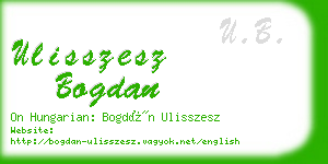 ulisszesz bogdan business card